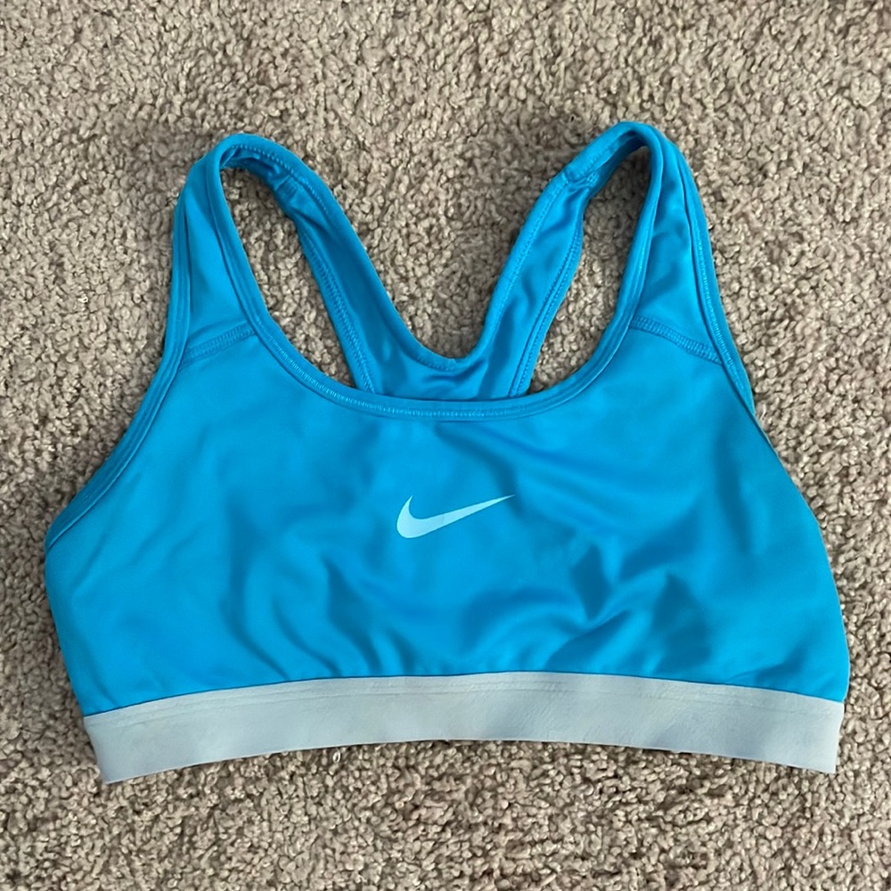Blue Nike sports bra